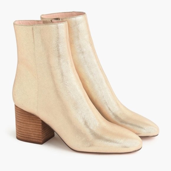 J. Crew Shoes - J.Crew Sadie Ankle Boots in Metallic Gold